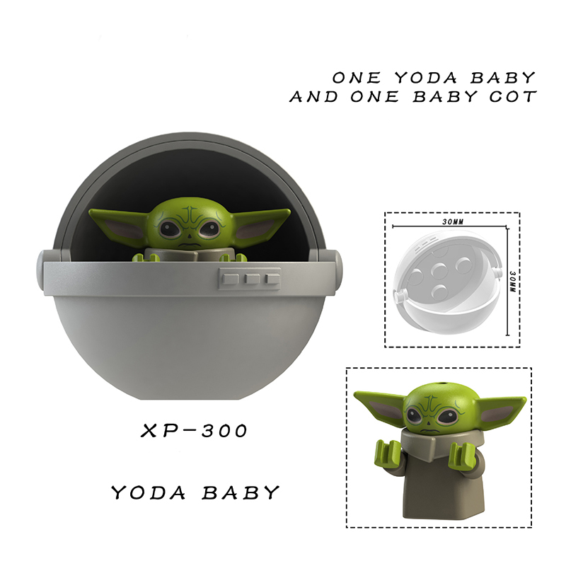 KT1039 Yoda Baby Warehouse Christmas Mandalorian Star Wars Mini Particle Children Anime Figures Building Blocks Christmas Gifts