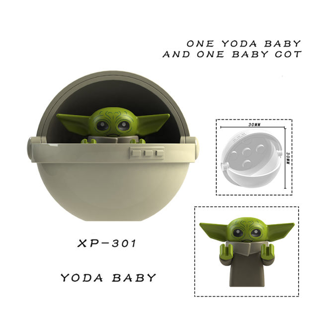 KT1039 Yoda Baby Warehouse Christmas Mandalorian Star Wars Mini Particle Children Anime Figures Building Blocks Christmas Gifts