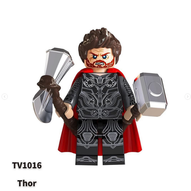 TV6202 Superheroes Series Spider Man Thor Minifigs Building Blocks Black Panther Iron Man Weapon Helmet Accessories Toys Gifts