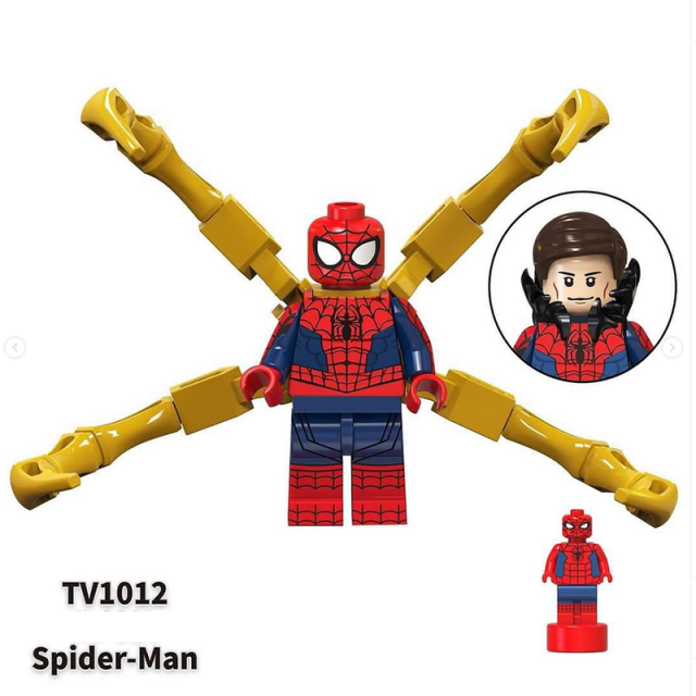 TV6202 Superheroes Series Spider Man Thor Minifigs Building Blocks Black Panther Iron Man Weapon Helmet Accessories Toys Gifts