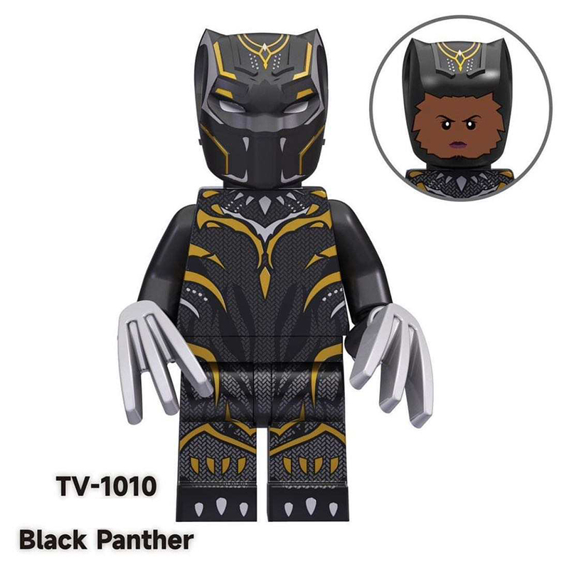 TV6202 Superheroes Series Spider Man Thor Minifigs Building Blocks Black Panther Iron Man Weapon Helmet Accessories Toys Gifts