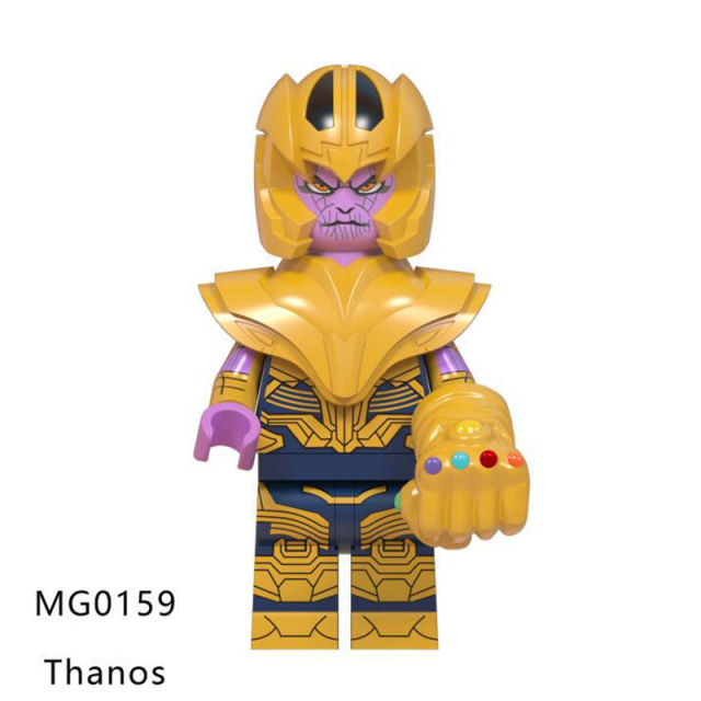MG0159 MG0160 Marvel Series Thanos Avengers4 Super Heroes Anime Character Building Blocks Yellow Model Toy Children Birthday Gift