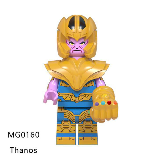 MG0159 MG0160 Marvel Series Thanos Avengers4 Super Heroes Anime Character Building Blocks Yellow Model Toy Children Birthday Gift