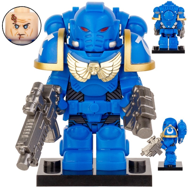 MY601-605 British Game Warhammer Blood Angels Minifigs Building Blocks Warrior Ultramarines Imperial Armour Helmet Toys Gift Boy