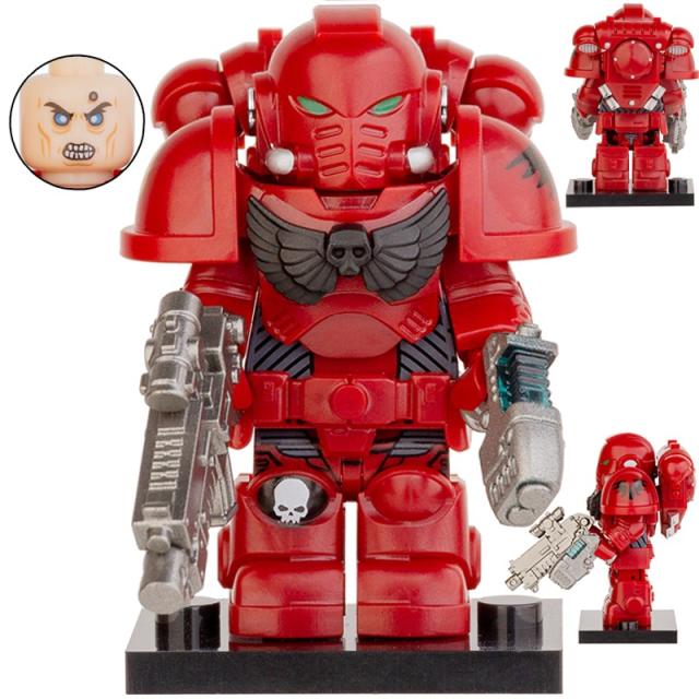 MY601-605 British Game Warhammer Blood Angels Minifigs Building Blocks Warrior Ultramarines Imperial Armour Helmet Toys Gift Boy