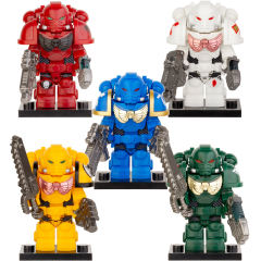 MY601-605 British Game Warhammer Blood Angels Minifigs Building Blocks Warrior Ultramarines Imperial Armour Helmet Toys Gift Boy