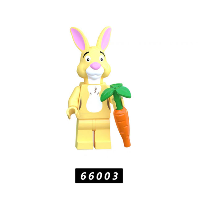 XP66001-66005 Anime Winnie Pooh Piglet Tigger Rabbit Action Figures Cartoon Assemble Toy Building Blocks Children Birthday Gift