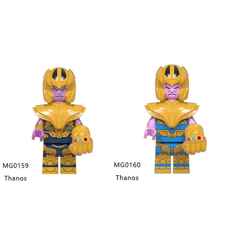 MG0159 MG0160 Marvel Series Thanos Avengers4 Super Heroes Anime Character Building Blocks Yellow Model Toy Children Birthday Gift