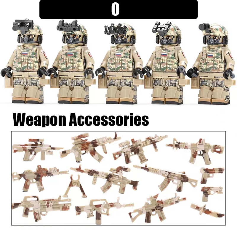 Russian SSO Special Forces Minifigs Building Blocks Military Night Scope Soldiers Backpack Weapon Gun Helmet Vest Toys Boys Gift