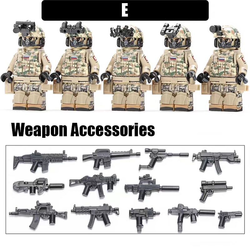Russian SSO Special Forces Minifigs Building Blocks Military Night Scope Soldiers Backpack Weapon Gun Helmet Vest Toys Boys Gift