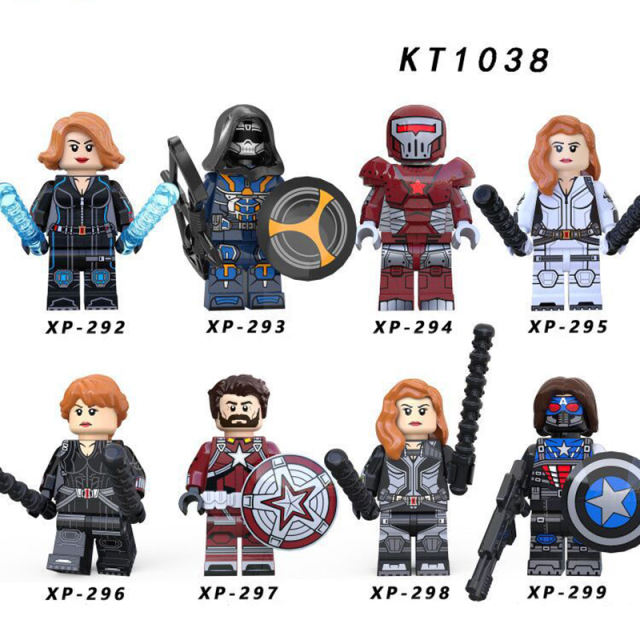 KT1038 American Marvel Super Heroes Series Avengers Minifigs Black Widows Building Blocks Weapon Compailble Children Toy Gifts