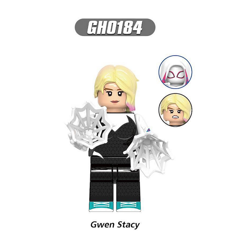 G0124 Marvel Spider Man Series Minifigs Building Blocks Gwen Stacy Miles Morales Spot Jessica Drew Weapon Guitar Toys Gifts Boys