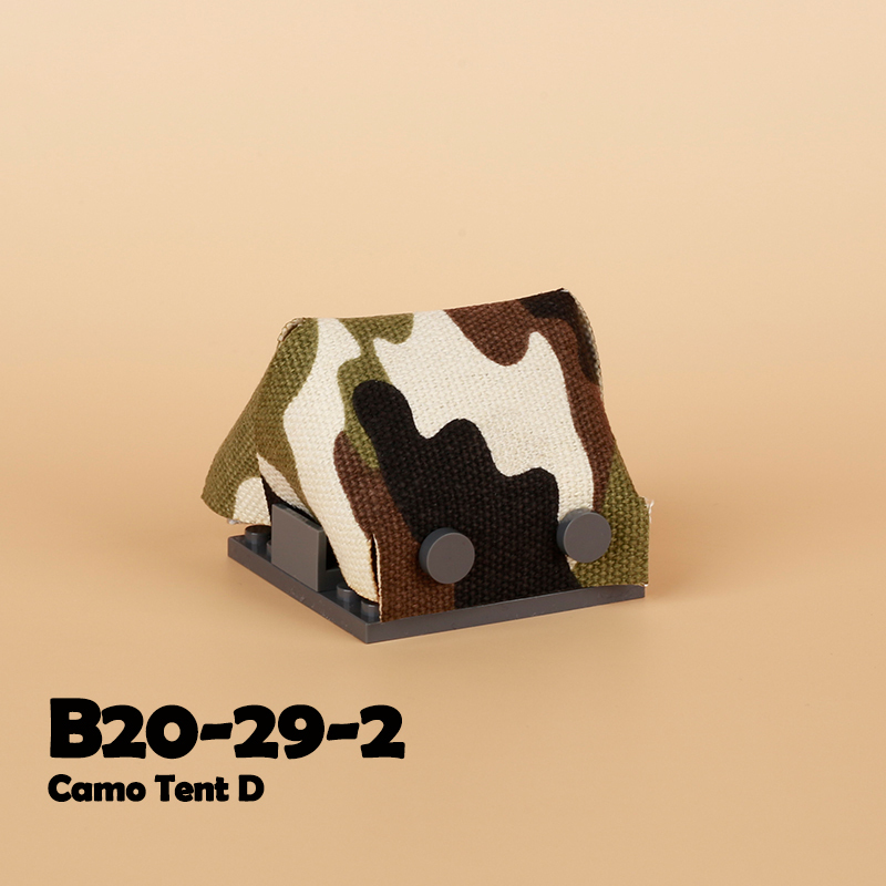 MOC City Series Mini Camouflage Tent Military Camp Army Weapon Soldier Minifigs Collection Model Building Blocks Toy Children Gifts