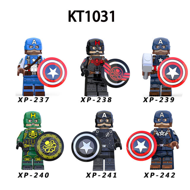 KT1031 American Captain Marvel Super Heroes Series Avengers Minifigs Building Blocks Weapon Model Compailble Children Toys Gifts