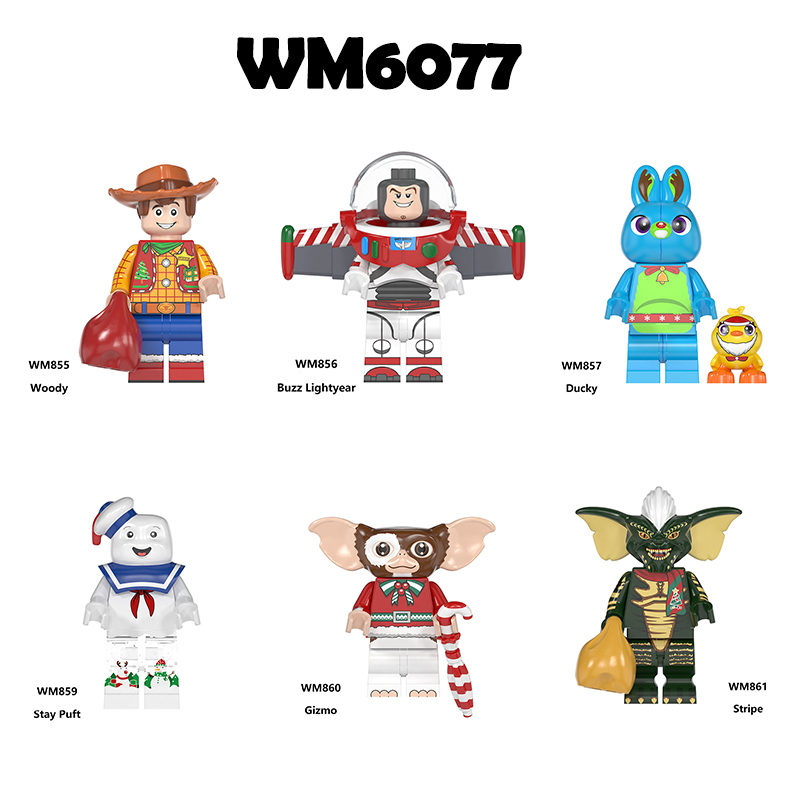 WM6077 Toy Story Cartoon Movie Series Anime Woody Ducky Mini Action Figure Building Blocks Toys Model Children Birthday Gifts