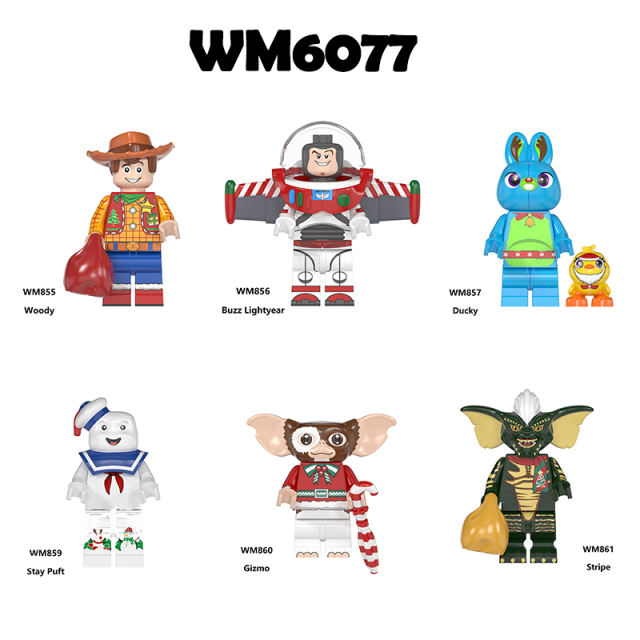 WM6077  Toy Story Cartoon Movie Series  Anime Woody Ducky Mini Action Figure Building Blocks Toys Model Children Birthday Gifts