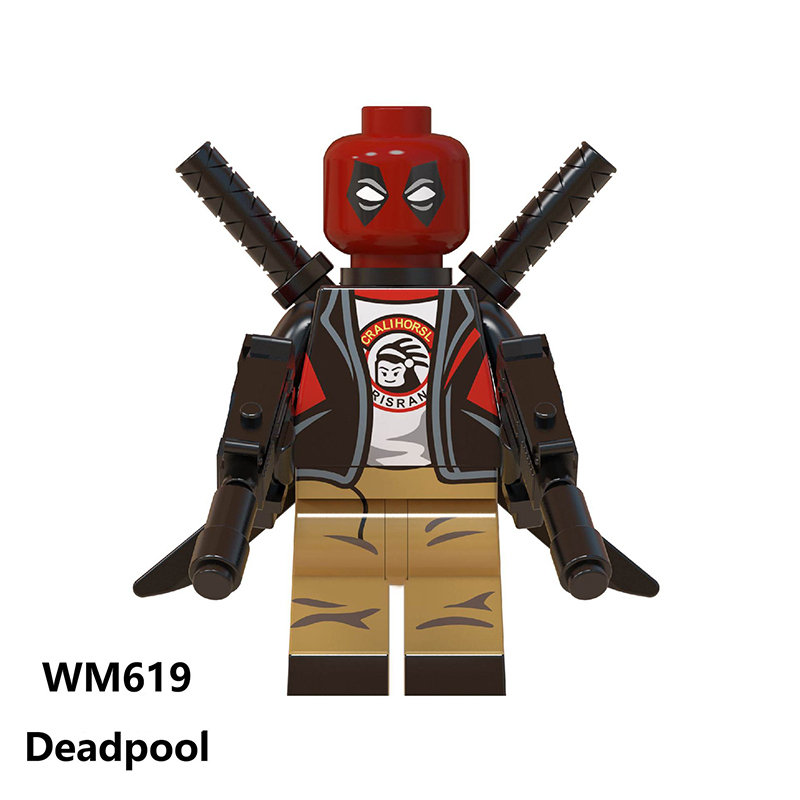 WM6050 Marvel Serie Deadpool Super Hero Painter Punk Rock Action Figure Guitar Doctor Deadpool Building Blocks Toy Children Gift