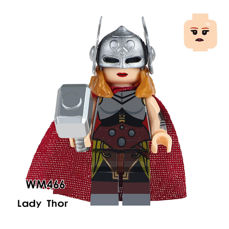 WM6024 Super Heroes Series Loki Action Figures Scarlet Witch Heimdallr Lady Thor Model Children Birthday Gift Buidling Blocks Toy