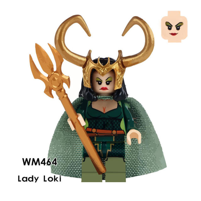 WM6024 Super Heroes Series Loki Action Figures Scarlet Witch Heimdallr Lady Thor Model Children Birthday Gift Buidling Blocks Toy