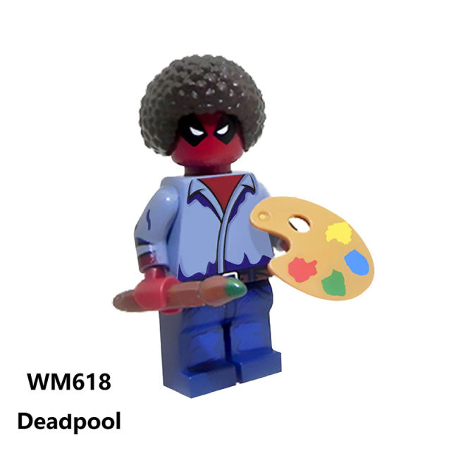WM6050 Marvel Serie Deadpool Super Hero Painter Punk Rock Action Figure Guitar Doctor Deadpool Building Blocks Toy Children Gift