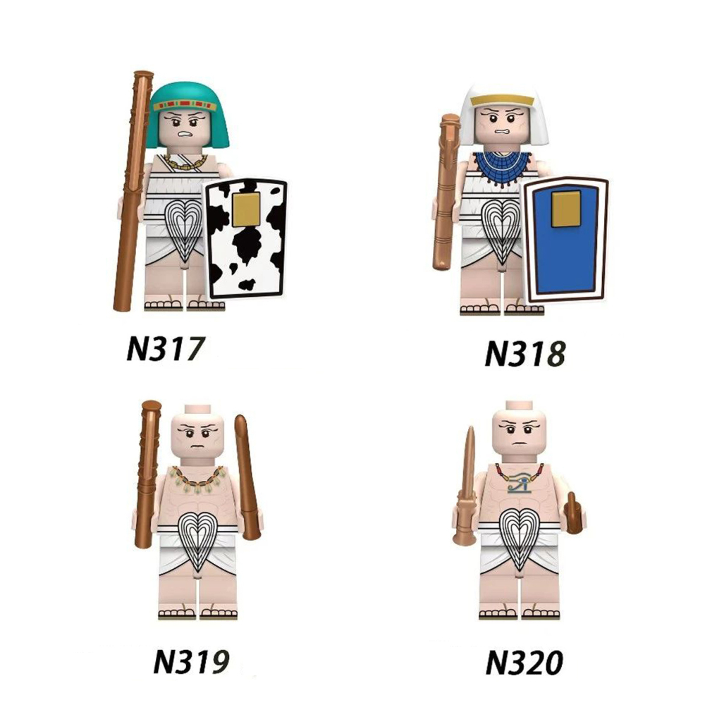 Military Series Egyptian Soldier Minifigs Building Blocks Medieval Army Palace Guard Infantry Ｗeapon Accessories Sword Toys Boys