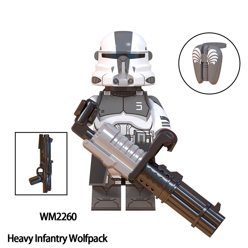 WM6128 Star Wars Series Minifigs Building Blocks Ameican Science Fiction Clone Trooper Boost Wolfpack Model Action Toys Gift Boy
