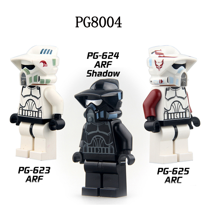PG8004 Star Wars Force Awakens Superheroes Shadow ARF Clone Snow Trooper Soldiers MOC Action Figures Building Blocks Kids Toys