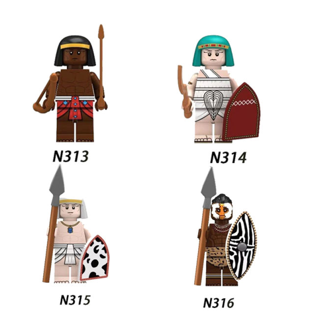 Medieval Series Egyptian Soldier Minifigs Building Blocks Nubian Archer Pharaoh Guard Army Soldier Sword Shield Toys Boys Gifts