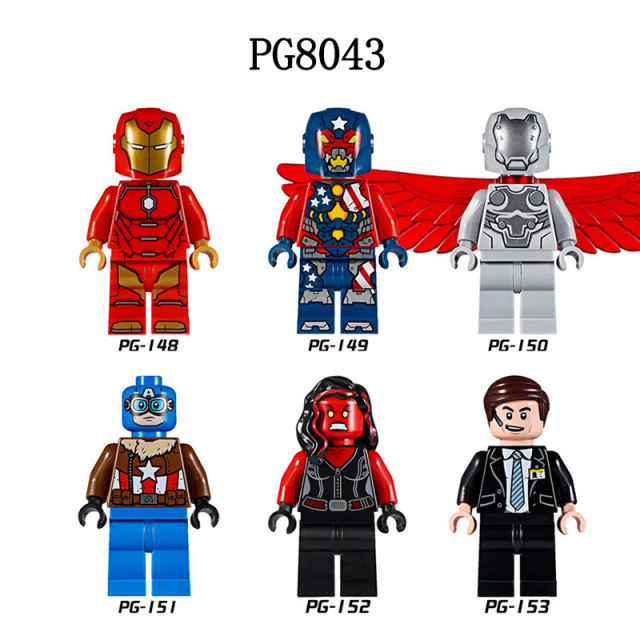 PG8043 Marvel Heroes Iron Man Captain America Mini Action Figures Coulson Collection Building Blocks Assemble Toys Children Gifts