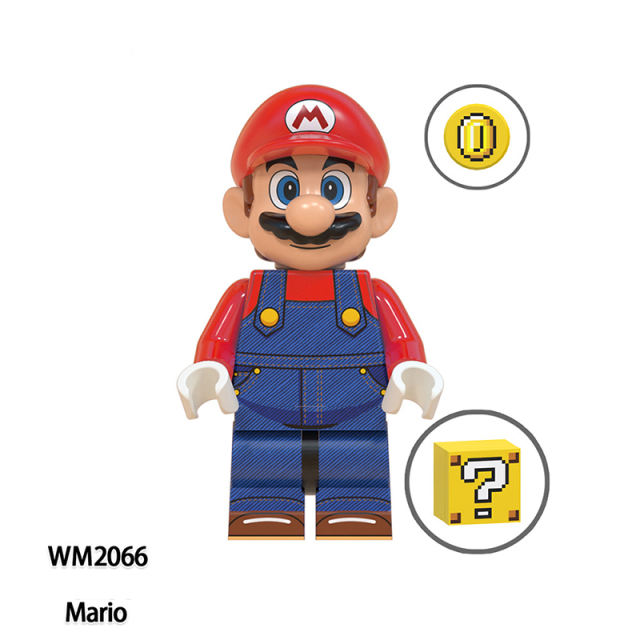 WM6103 Mario Minifigs Building Blocks Game Movie Series Plumber Luigi Kinopio Small Koopa Japan Nintendo Mushroom Wario Toy Gift