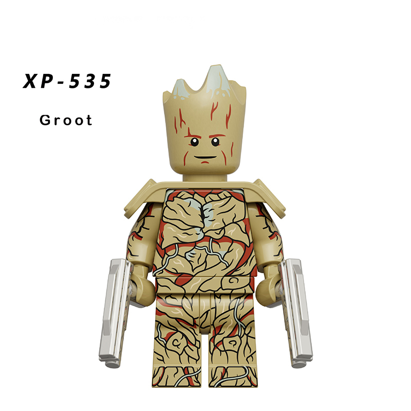 KT1070 Marvel Series Guardians Of The Galaxy Minifigs Building Blocks Superhero Adam Mantis Gamora Raccoon Weapon Toys Boys