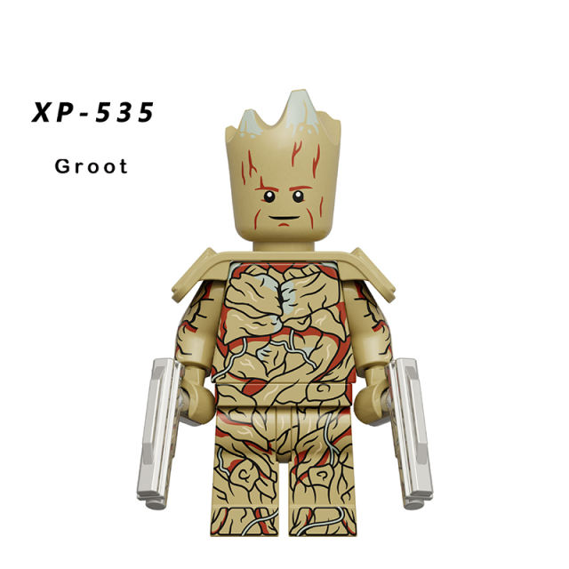 KT1070  Marvel Series Guardians Of The Galaxy Minifigs Building Blocks Superhero Adam Mantis Gamora Raccoon Weapon Toys Boys