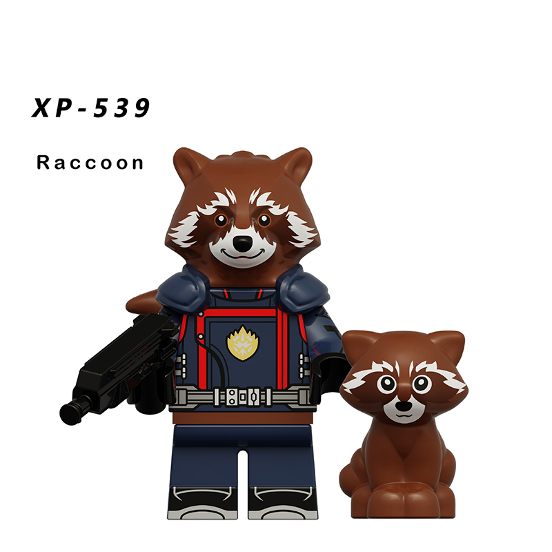 KT1070 Marvel Series Guardians Of The Galaxy Minifigs Building Blocks Superhero Adam Mantis Gamora Raccoon Weapon Toys Boys