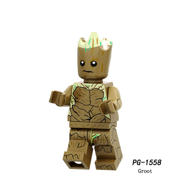 PG8130 Marvel Series Spider Man Groot Superhero Action Figure Winter Soldier Building Blocks Assembled Toy Children Birthday Gift