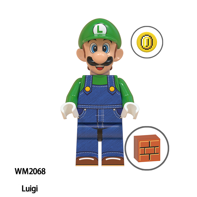 WM6103 Mario Minifigs Building Blocks Game Movie Series Plumber Luigi Kinopio Small Koopa Japan Nintendo Mushroom Wario Toy Gift