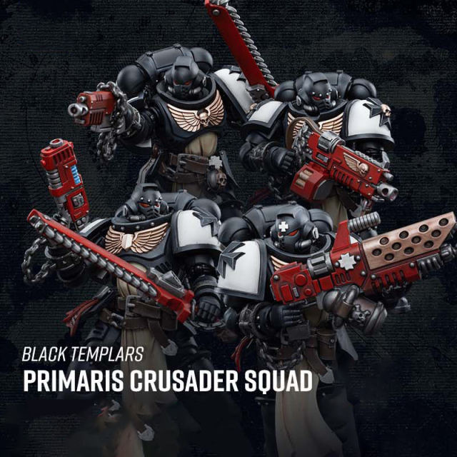 JOYTOY Warhammer 40K Black Templars Primaris Crusader Squad Robot Action Figure Model British Game Space Collection Kid Gift Boy