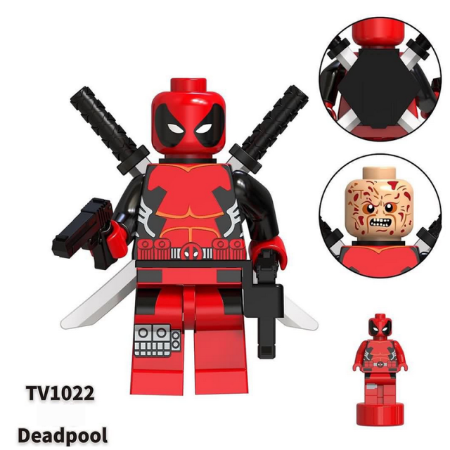 TV6203 American Marvel Venom Deadpool Minifigs Building Blocks Carnage Weapon Rifle Energy Scythe Gun Carbon Steel Knife Toys