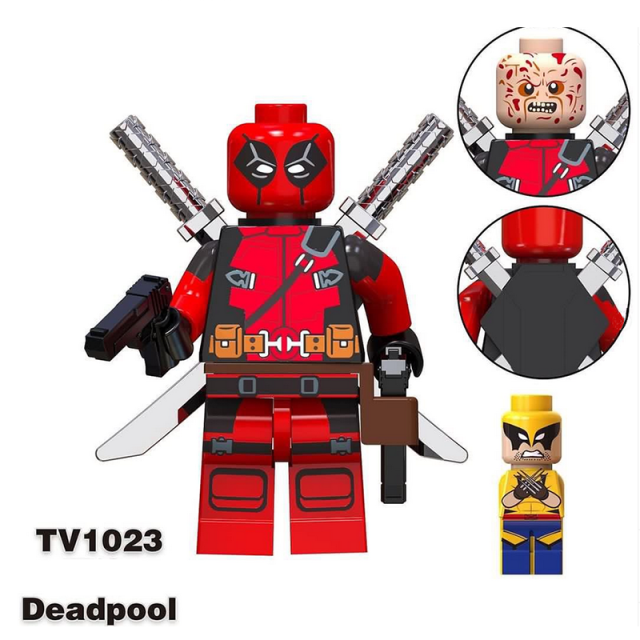 TV6203 American Marvel Venom Deadpool Minifigs Building Blocks Carnage Weapon Rifle Energy Scythe Gun Carbon Steel Knife Toys