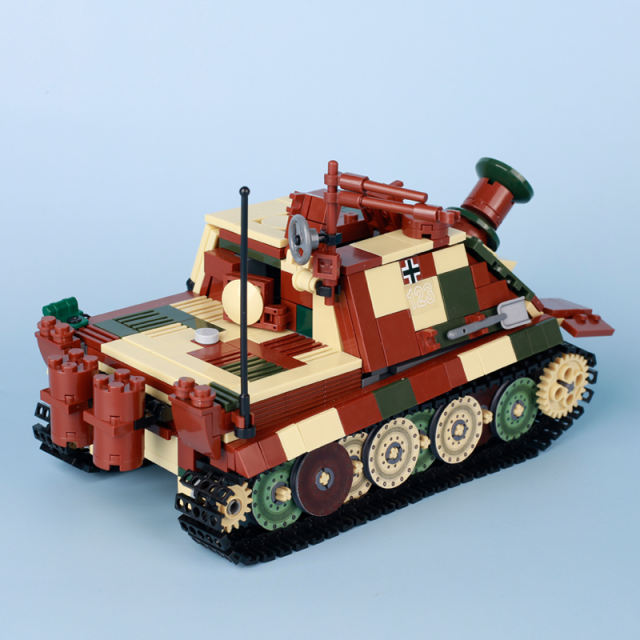 WW2 German Sturmtiger Self Propelled Assault Gun Sticker Minifigs Building Blocks Military Series Army Soldiers Weapon Cab Toys