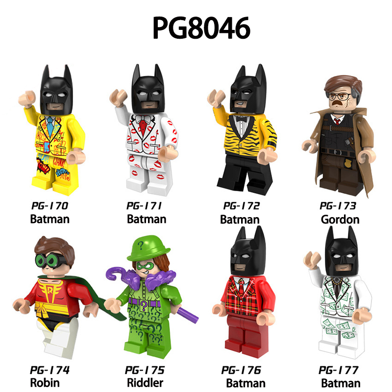 PG8046 DC Marvel Series Batman Robin Action Figures Riddler Building Blocks Assemble Hero Model Children Birthday Gifts Toys Boys