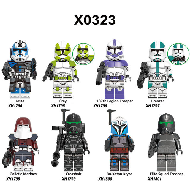 X0323 Star Wars Series Jesse Gray Legion Mini Action Figures Ameican Science Fiction Clone Trooper Building Blocks Children Gifts