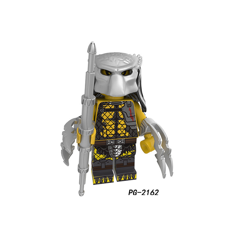 PG8254 Alien Movie Series Predator Model Building Blocks Mini Action Figures Assemble Blood Robot Collection Children Gifts Toys