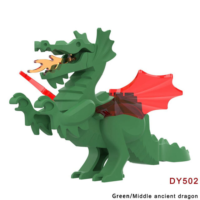 Medieval Series Fire Dragon Building Blocks Middle Ages Castle Lion Knight Mount Ancient Syrax Meleys Wing Accessories Toys Boys