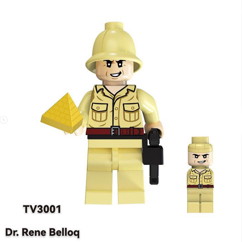 TV6301 American Action Movies Raiders of The Lost Ark Minifigs Building Blocks Indiana Jones Belloq Nazi Spy Helmet Army Toy Boy