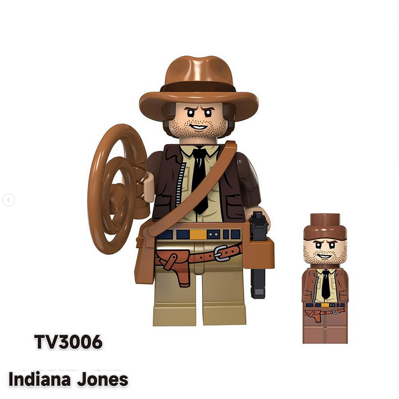 TV6301 American Action Movies Raiders of The Lost Ark Minifigs Building Blocks Indiana Jones Belloq Nazi Spy Helmet Army Toy Boy