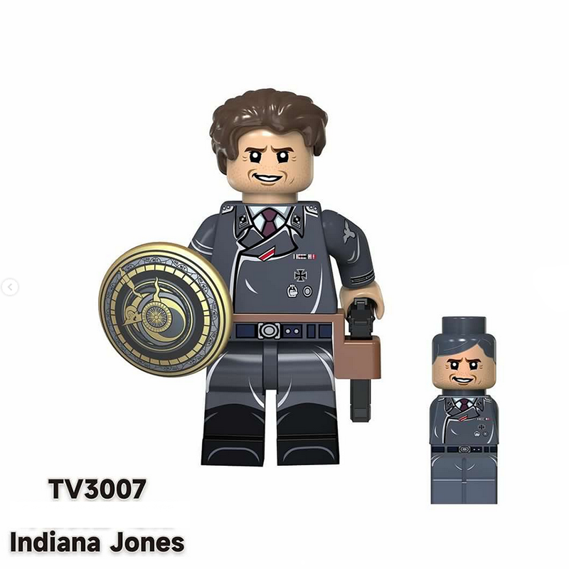 TV6301 American Action Movies Raiders of The Lost Ark Minifigs Building Blocks Indiana Jones Belloq Nazi Spy Helmet Army Toy Boy