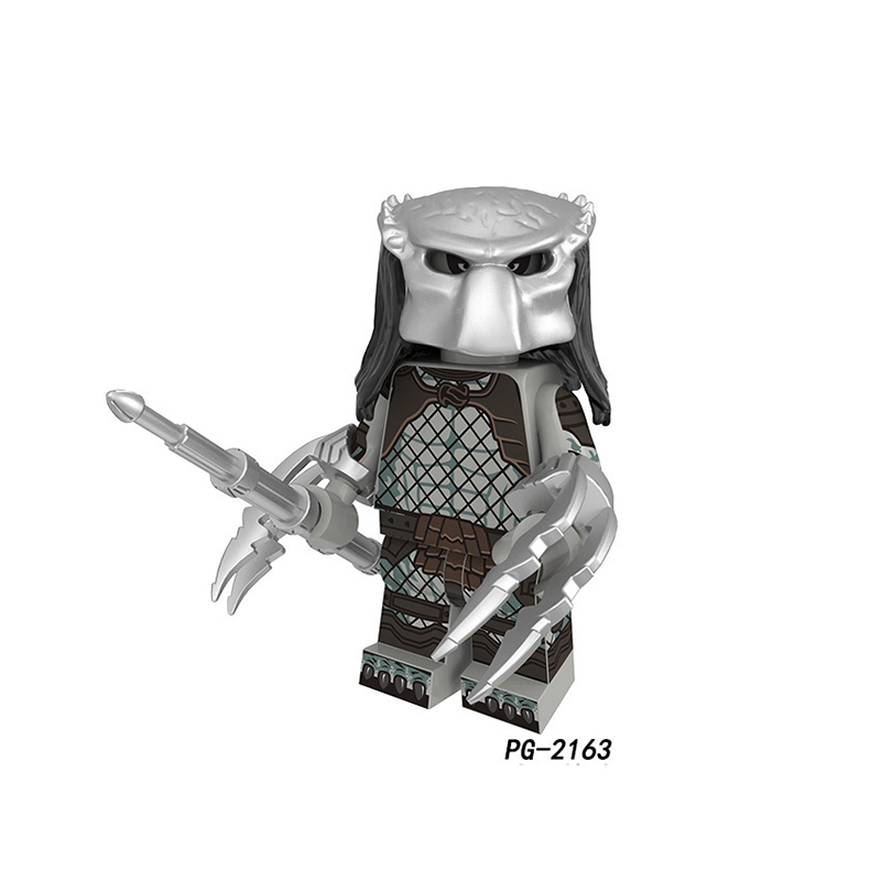 PG8254 Alien Movie Series Predator Model Building Blocks Mini Action Figures Assemble Blood Robot Collection Children Gifts Toys