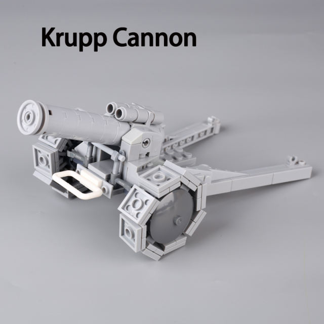 WW1 German Krupp Cannon Military Series Minifigs Building Blocks Soldiers Weapon Model Collection Toys Children Birthday Gifts