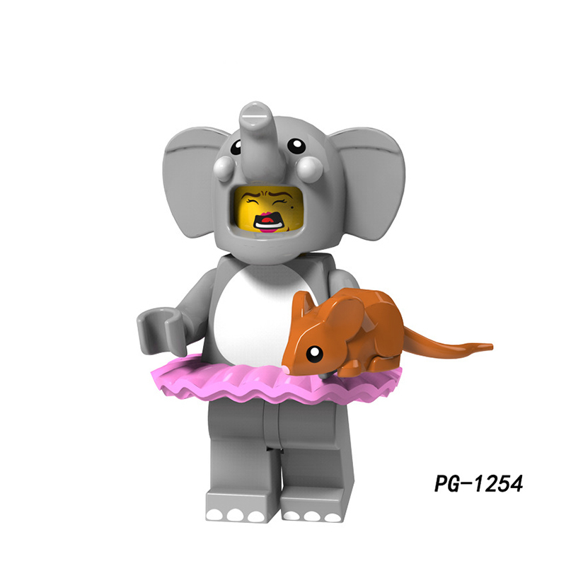 PG8152 Cartoon Series Catwoman Spider Mini Action Figure UnicornElephant Girl Building Blocks Toys Model Children Birthday Gifts