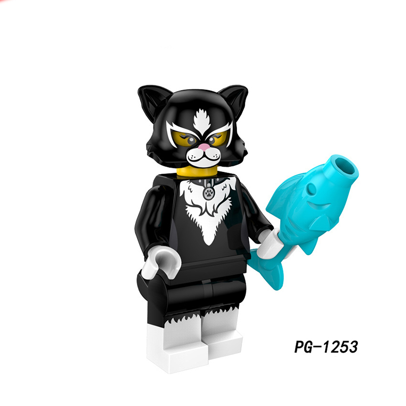 PG8152 Cartoon Series Catwoman Spider Mini Action Figure UnicornElephant Girl Building Blocks Toys Model Children Birthday Gifts